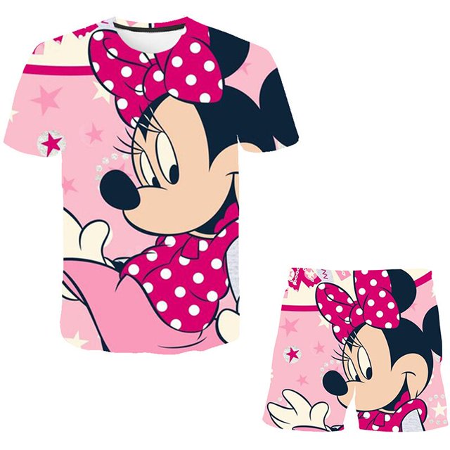 Ropa de Mickey Mouse para niñas, ropa de verano para niñas, trajes de 2 uds, ropa para niños, chándal para niños, traje para niñas, ropa para niños 8T Gao Jinjia LED