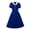 Blue, variant on Women Dress Summer Solid Color V-Neck Mid-Length Dress Quick Dry Slim Fit Short Sleeve Dresses