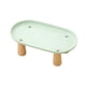 thumbnail image 1 of Comedero elevado para gatos con soporte antivómito para proteger el cuello del gato. Estación de alimentación moderna. Verde 24cmx13cm, 1 of 9