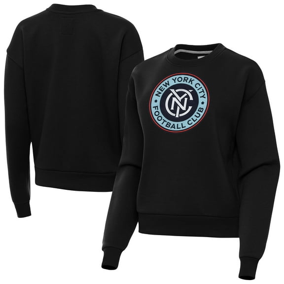 Women's-Antigua  Black New York City FC Victory Pullover Sweatshirt