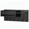 thumbnail image 7 of Key Holder for Wall,Wooden Mail Organizer Wall Mounted with Slots And Shelf,Entryway Storage Organizer with 6 Key Hooks-Black, 7 of 7