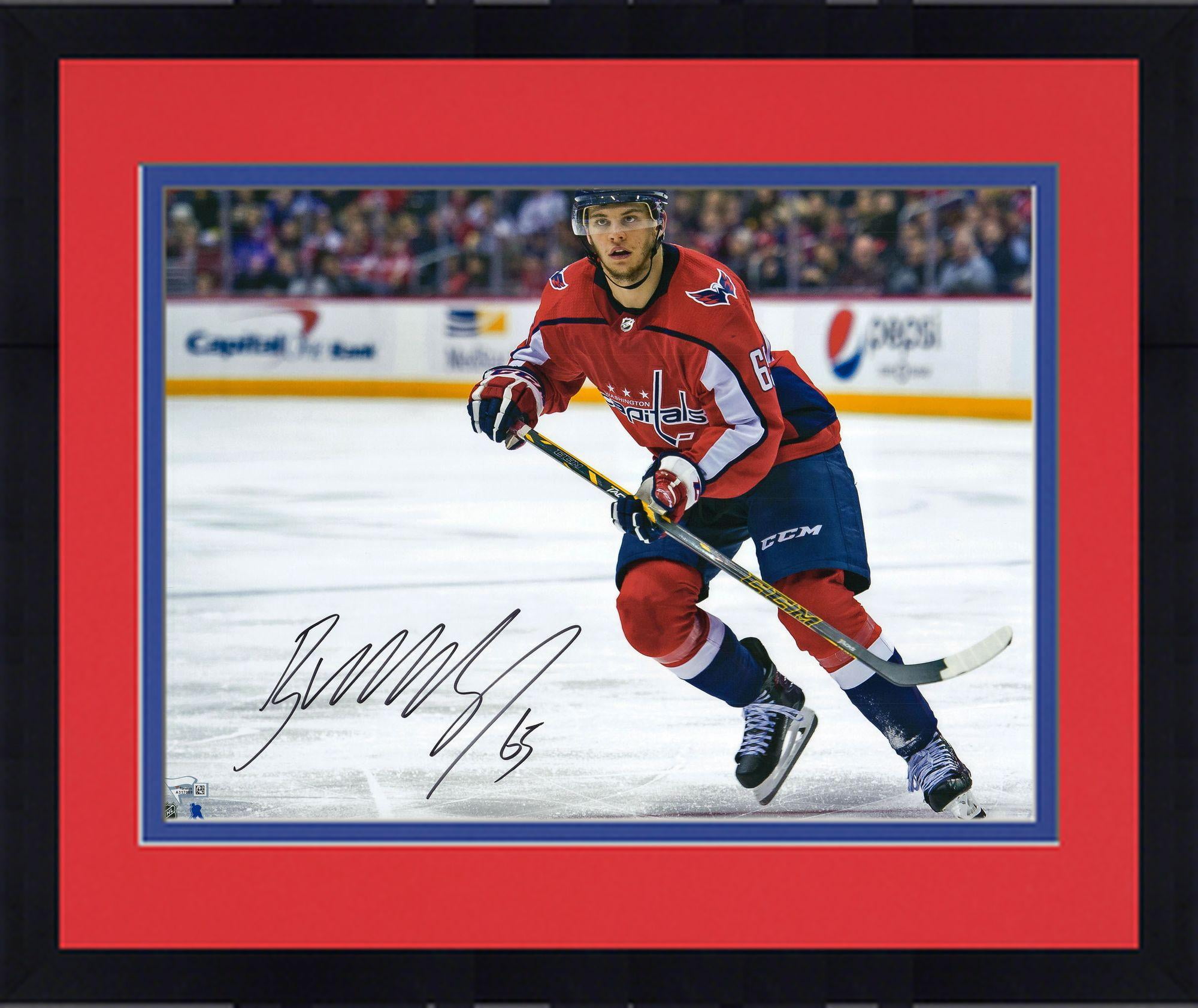 Framed Andre Burakovsky Washington Capitals Autographed 16" x 20" Red Jersey Skating Photograph Fanatics... by Fanatics Authentic
