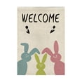 thumbnail image 3 of AZXY Easter Welcome Garden Flag 12x18 Inch, Double-Sided Linen Pastel Bunny Silhouette with Tulip Print Waterproof Weather-Resistant Yard Flag for Spring Outdoor Garden Decorations, 3 of 7