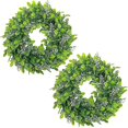 thumbnail image 1 of Paquete de 2 coronas artificiales de boj, decoración de corona de hojas, 10 pulgadas, 1 of 5