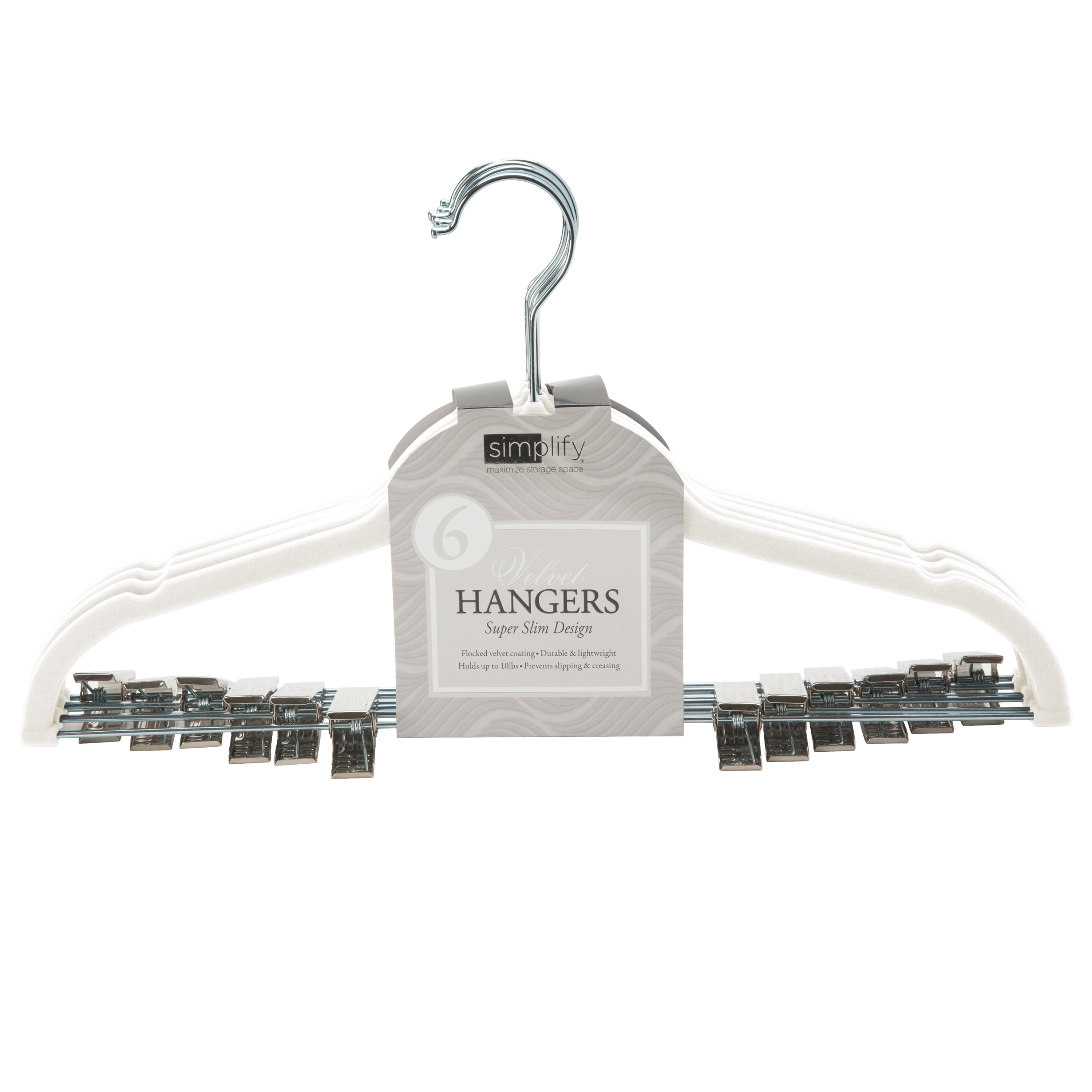 Simplify Kids 50 Pack Velvet Hangers in with Unicorn Icon in White