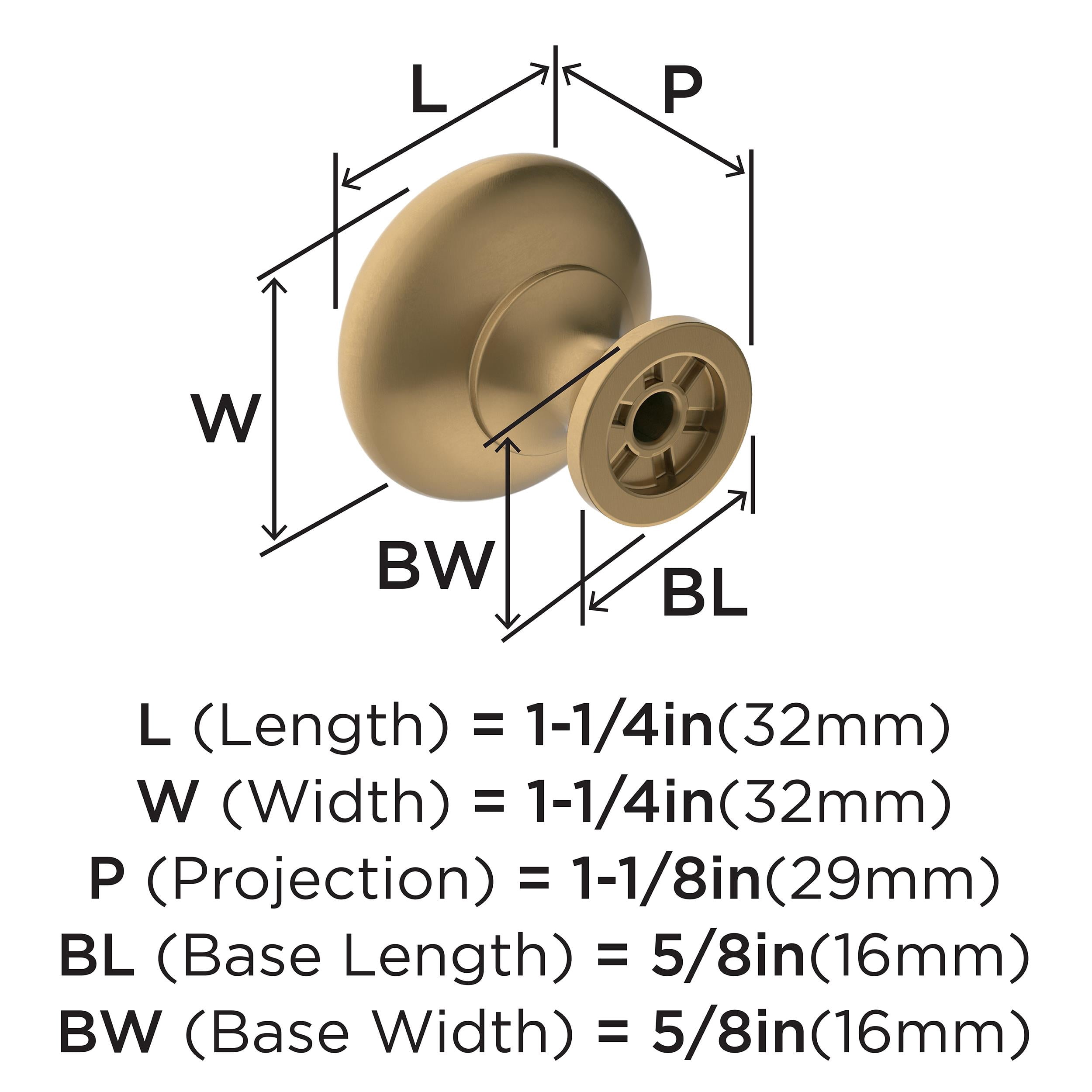 Amerock Edona 1-1/4 inch (32mm) Diameter Champagne Bronze Cabinet Knob - 10 Pack