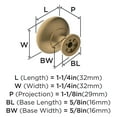 thumbnail image 4 of Amerock Edona 1-1/4 inch (32mm) Diameter Champagne Bronze Cabinet Knob - 10 Pack, 4 of 4