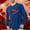 Dark Blue, variant on SERTG Mens Valentine Print Sleepshirt Long Sleeve Round Neck Homewear Breathable Top Soft Comfortable Home T-Shirt Pajamas(Army Green,2XL)