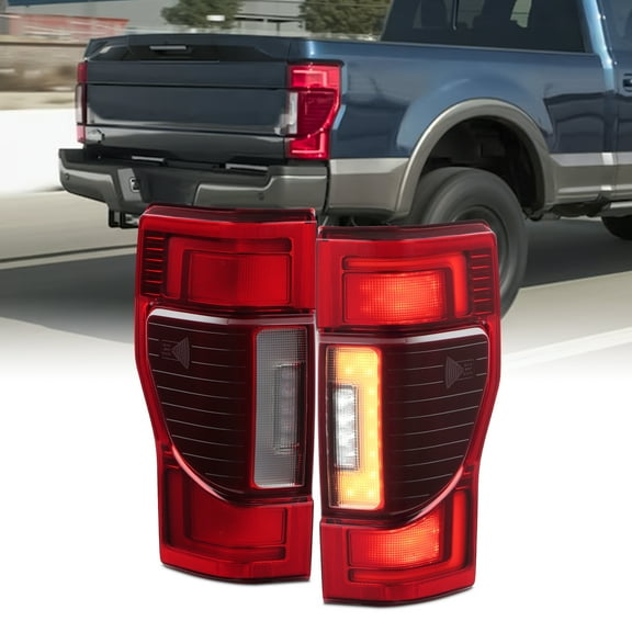 AKKON - 2017-2022 Ford F250 F350 Superduty LED Tail Light [Incandescent Upgrade 2020 Style] Fit Blind Spot Detection and Non-Blind Spot Detection Models Red Clear Lens