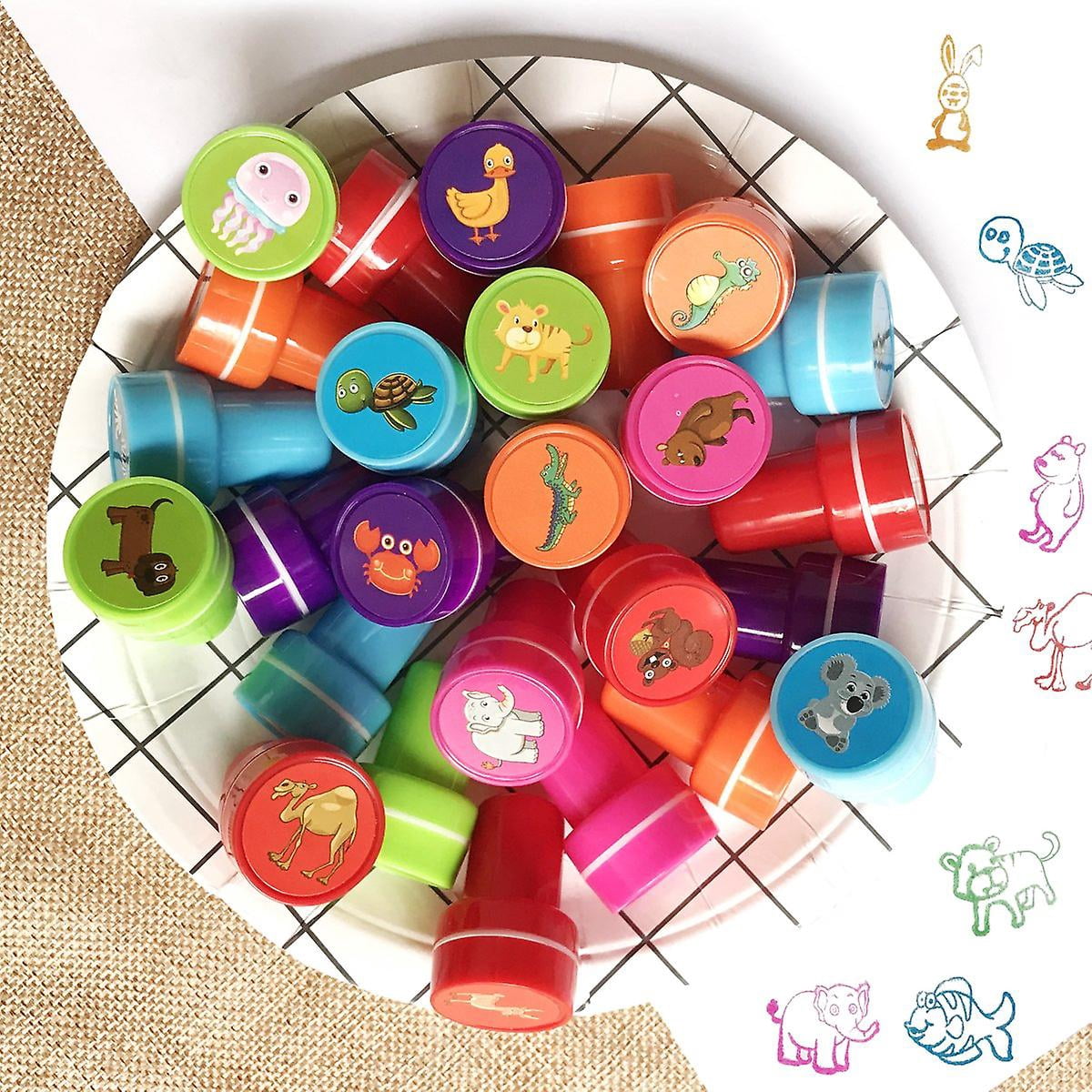 JOYIN 50 Pcs Sellos Variados Para Niños - Sellos Auto-tinta Con 50