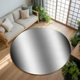 thumbnail image 3 of 7ft Round Rug, Ombre Black White Non-Skid Rubber Backing Large Area Rugs - Living Room Bedroom Home Office, Simple Abstract Striped Farmhouse Indoor Floor Mat Carpets Washable Rug, 3 of 9