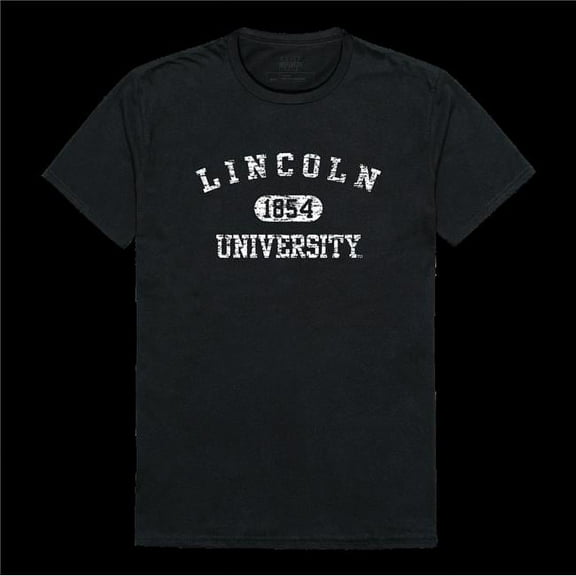 W Republic 574-532-BLK-05 Lincoln University Lions Distressed Arch College T-Shirt, Black - 2XL