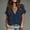 Navy, variant on Women's Casual Linen V-Neck Short Sleeve Solid Color Blouse Top