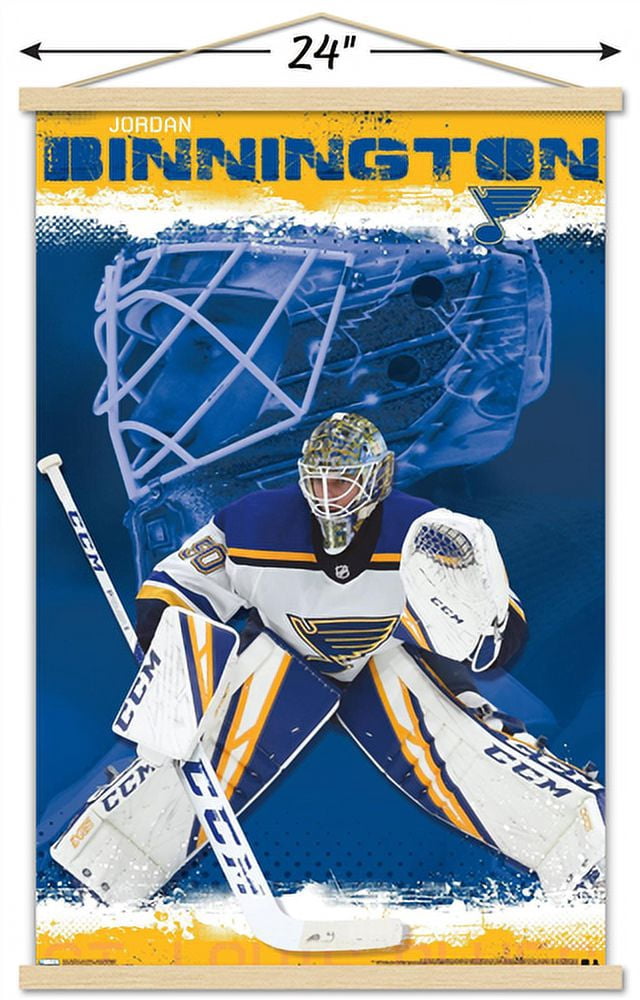 NHL St. Louis Blues - Jordan Binnington 19 Wall Poster with Magnetic Frame, 22.375" x 34"