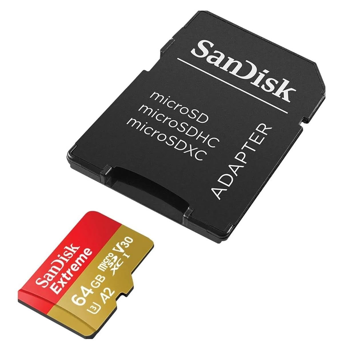 SanDisk Extreme 64GB UHS-I U3 microSDXC Memory Card with SD Adapter
