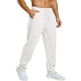 thumbnail image 5 of Men's Baggy Sweatpants Wide Leg Casual Pants Drawstring Elastic Waist Workout Athletic Jogger Sweat Pant White M, 5 of 6