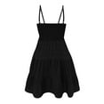 thumbnail image 5 of JULMCOMO Summer Dresses for Women Tunic Flowy Mini Dress Backless Swing Sleeveless Square Neck Short Dress Black S, 5 of 6