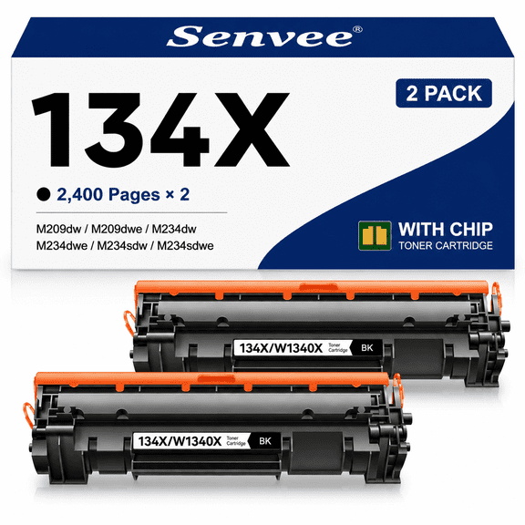 134X Compatible Toner Cartridge for HP 134X W1340X Toner for HP LaserJet M209/234dw MFP M234sdn M234sdw Printer Ink (Black, 2-Pack)