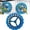 Blue, variant on Interactive Parrot Exercise Wheel with Chewable Wooden Perch Bird Activity Cage Toy for Conures Budgies and Small Parrots