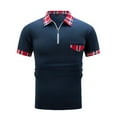 thumbnail image 2 of CaiJunJia George Polo Shirt,Men's Short Sleeve Solid Stretch Zipper Cotton Pique Polo Shirt, 2 of 4