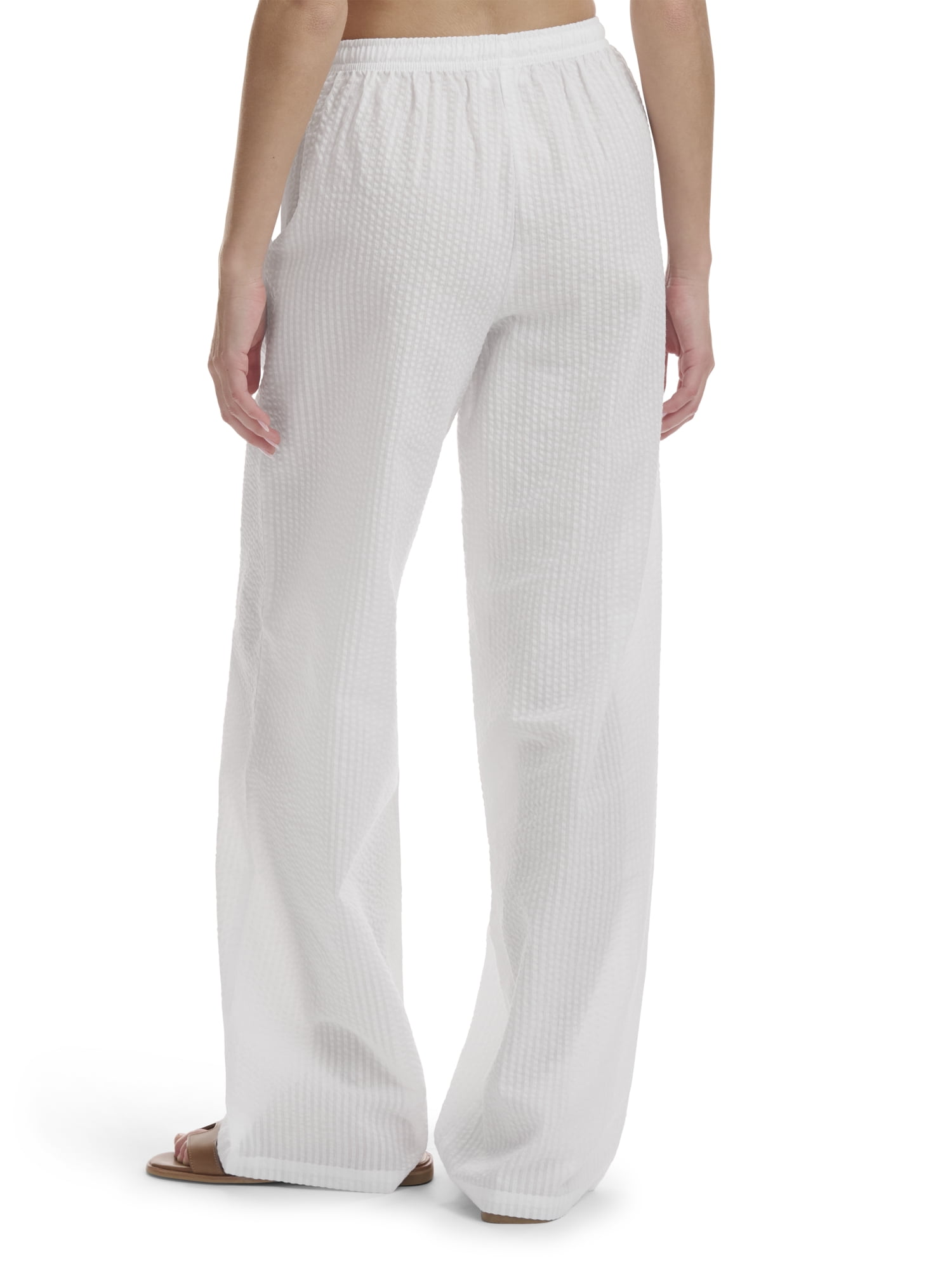 Mills by Millie Bobby Brown Women's Wide Leg Seersucker Palazzo Pants, Sizes XXS-XXL