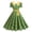 Green 05, variant on Karymi Summer Dresses for Women Vintage Polka Dot Swing Midi Dress, Contrast Collar Short Sleeve Button Front Self Bow Waist Retro Hepburn Party Sundress Easter Dresses for Women