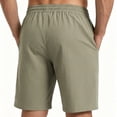 thumbnail image 4 of HISDERN Men's Athletic Shorts 7 Inch Inseam Drawstring Elastic Waist Workout Shorts with Pockets Khaki, 4 of 7