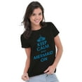 thumbnail image 4 of Keep Calm Mermaid On Beach Day Cute Womens Fitted Plus Size Graphic Tee Brisco Brands 2X, 4 of 5