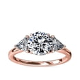 thumbnail image 1 of 1.00 T.C.W Round Shape Natural Diamond Latest Design Three Stone Wedding Ring for Ladies Solid 14K Rose Gold Size 8, 1 of 1