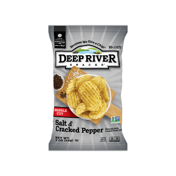 Cracked Pepper & Sea Salt Kettle Chips, 2oz, 24 Ct