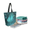 thumbnail image 2 of FORMRS Womens Canvas Tote Bag with Zipper Inner Pocket Shoulder Handbag, Magical Forest, 2 of 7