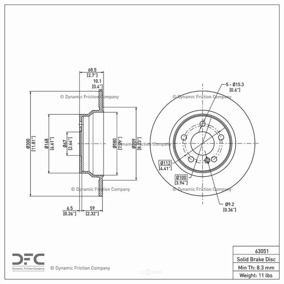 Dynamic 600-63051 DFC Brake Rotor Fits select: 2006 MERCEDES-BENZ E 350 WAGON, 2003 MERCEDES-BENZ E 320