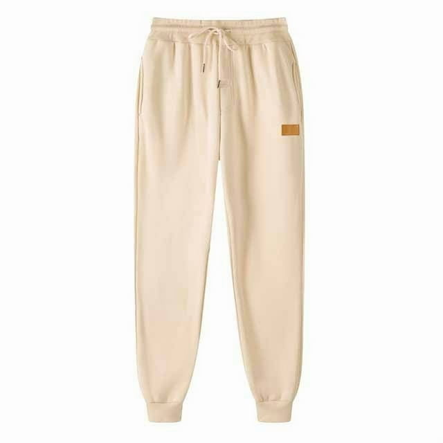 UAMVSH Pantalon de Jogging pour Homme, Pantalon de Survêtement Classique de Sport et de Gym, Bas Resserré, Pantalon Athlétique de Base à Cordon, Jambe Longue à Revers, Pantalon d'Automne avec Poches (Beige Moyen)
