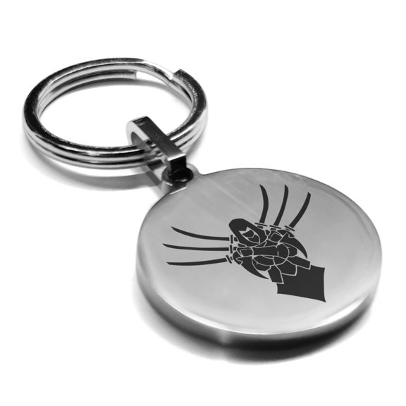 Stainless Steel Assassin Fantasy Class Round Medallion Keychain Circle Ring