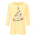 thumbnail image 4 of Busydd Christmas Shirts for Women Trendy Xmas Holiday Graphic Tshirts Shirts for Women Casual 3/4 Length Sleeve Round Neck Womens Christmas Tops 2XL, 4 of 4