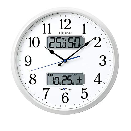 Seiko Clock Wall Clock 05: White Pearl 01: Diameter 35cm Radio Analog  Calendar Temperature Humidity Display Seiko Nexttime ZS250W 