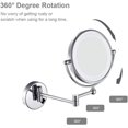 thumbnail image 2 of Wall Mirror, Wall Mounted Makeup Mirror with Magnification, Magnifying Wall Bathroom Mirror with LED Lights, 360 Degree Swivel Rotation, 8 Inch, Chrome Finish, for Girls, 2 of 7