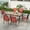 Black & Red, variant on Summit Living 7-Piece Outdoor Patio Dining Set with 6 Pieces Textilene Chairs & Rectangular Steel Table with Umbrella Hole, Black & Brown