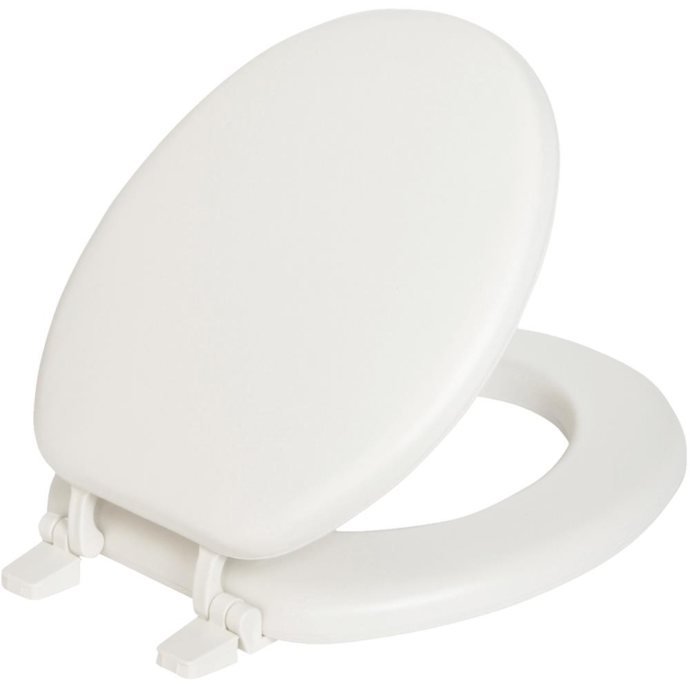 Padded with Wood Core MAYFAIR 13EC 000 Soft Toilet Seat Easily Removes ROUND White New