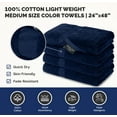 thumbnail image 3 of Canadian Linen Economy Medium Bath Towels Set, 24”x48”, 4 Pack, Lightweight Quick Dry Terry Cotton Towel, Soft Absorbent Color Bathroom Towels for Hotel Motel Spa Hair Salon Gym Spa Pool, Navy Blue, 3 of 6