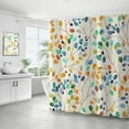 thumbnail image 7 of Floral Shower Curtain for Bathroom, Colorful Leaves Curtain Bathroom Decoration, Shower Curtain Set with Curtain Hooks, 7 of 7