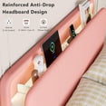 thumbnail image 4 of Virans Full Size Velvet Upholstered Bed Frame with Headboard & 2 Storage Drawers,Princess Platform Bed Frame with Charging Station & LED,No Box Spring Needed,Pink, 4 of 9