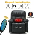 thumbnail image 2 of Vicluke Microfiber Technology Cloth Massage Recliner Chair with Heated, 360 Degree Swivel Rocker Recliner Chair, Leather Reclining Sofa with Side Pocket for Living Room, Bedroom (Coffee), 2 of 7