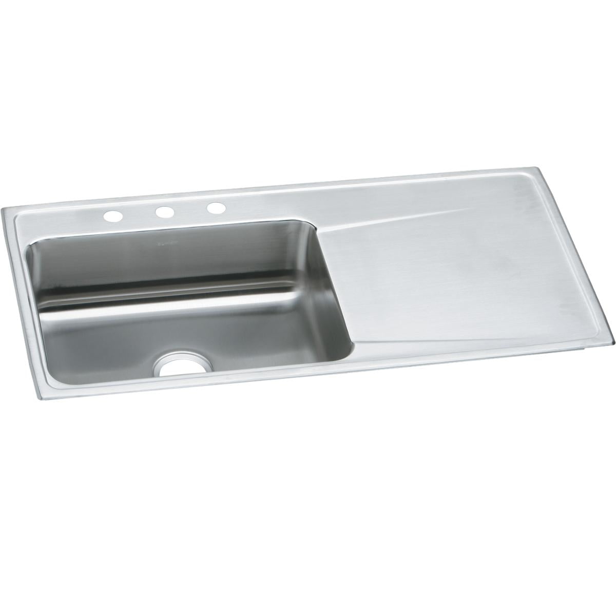 Elkay Lustertone Classic Stainless Steel 43' x 22' x 7-5/8', Single Bowl Drop-in Sink with Drainboard