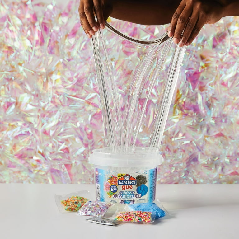 Elmer's Gue Glassy Clear Deluxe Premade Slime 3lb Bucket Mix-Ins