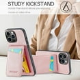 thumbnail image 5 of Allytechgroup Retro Wallet Case for Apple iPhone 15 Pro, RFID Blocking Cards Holder Kickstand Bumper Shockproof Anti-Scratch Premium PU Leather TPU Back Cover for Women Men, Pink, 5 of 8