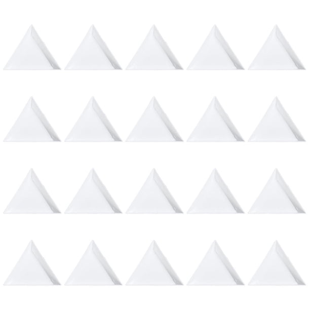BRIGHTFUFU 20 unids Placas de Recolección de Joyas Triangulares de Plástico Para Piedras de Los Granos Joyas Herramientas de Resultados de La Joyería (Blanco)