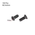 thumbnail image 2 of Uxcell M2.5 x 3mm Phillips Screw Fastener Black Zinc Plated 150 Pack, 2 of 5