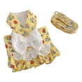 thumbnail image 5 of Dog Dress Harness Vest with Leash, No Pull Cat Small Medium Girl Pet Floral Harness Leash Set, Cute Puppy Fruit Outfit Clothes with White Bow for Outdoor Walking, 5 of 8