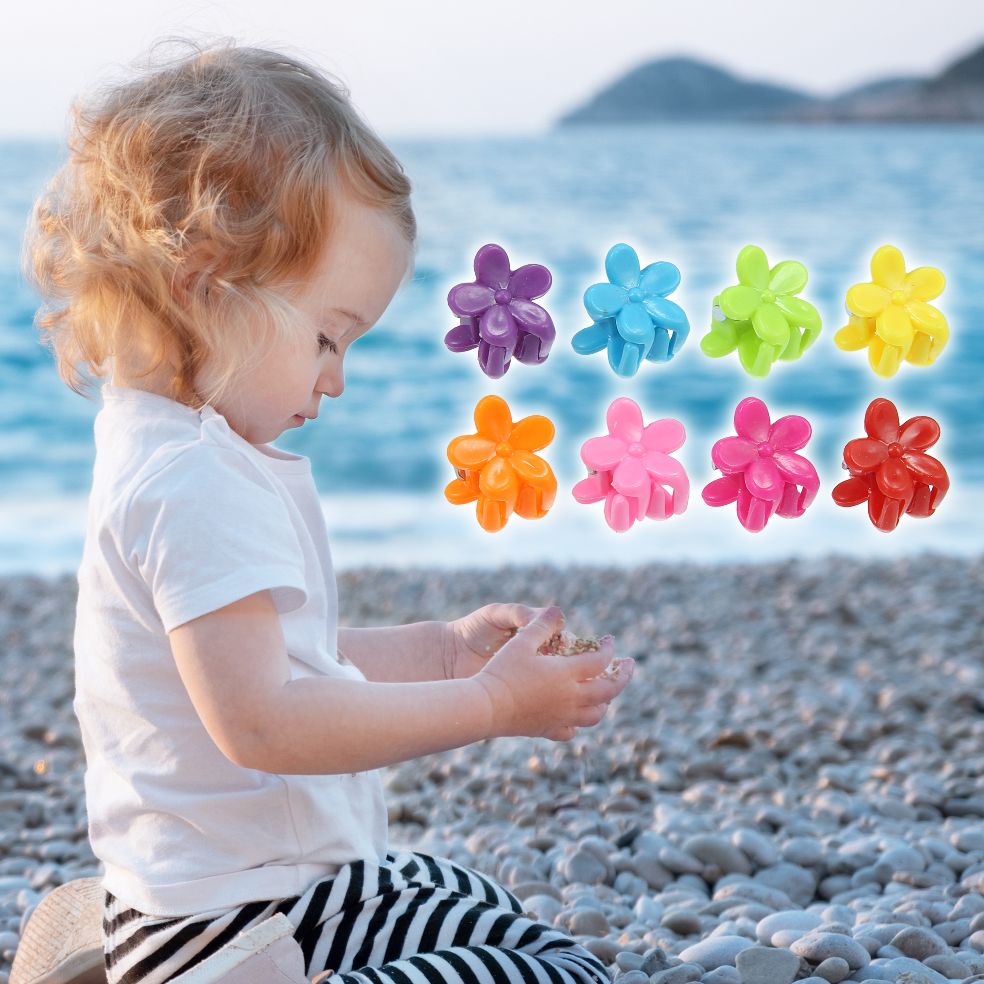 Unique Bargains 100pcs Mini Claw Clips Hair Clips for Girls Flower Pattern Barrette Baby Hair Accessories
